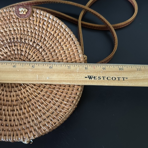 Boho Woven Rattan 8” Crossbody Bag - Picture 6 of 8